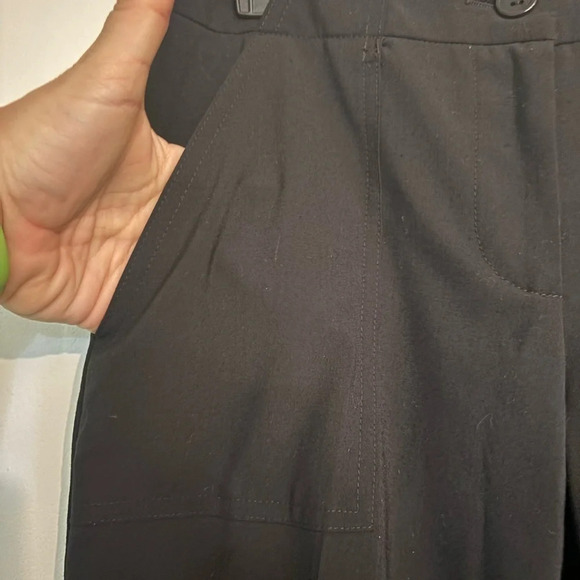 Trina Turk Womens Sz 2 Black Button Zip 4 Pocket Wide Leg  Pant Made in‎ 🇺🇸 - Picture 3 of 9